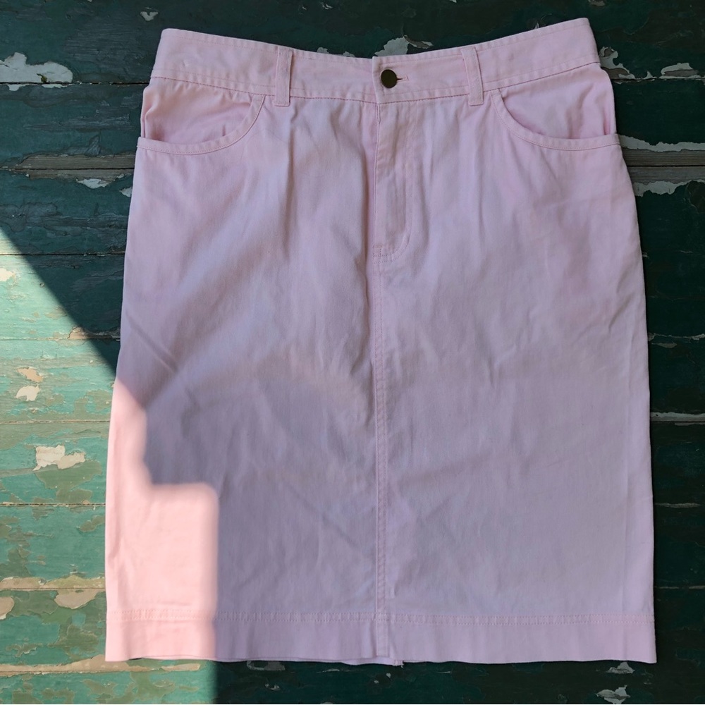Bubblegum pink Pendleton cotton skirt